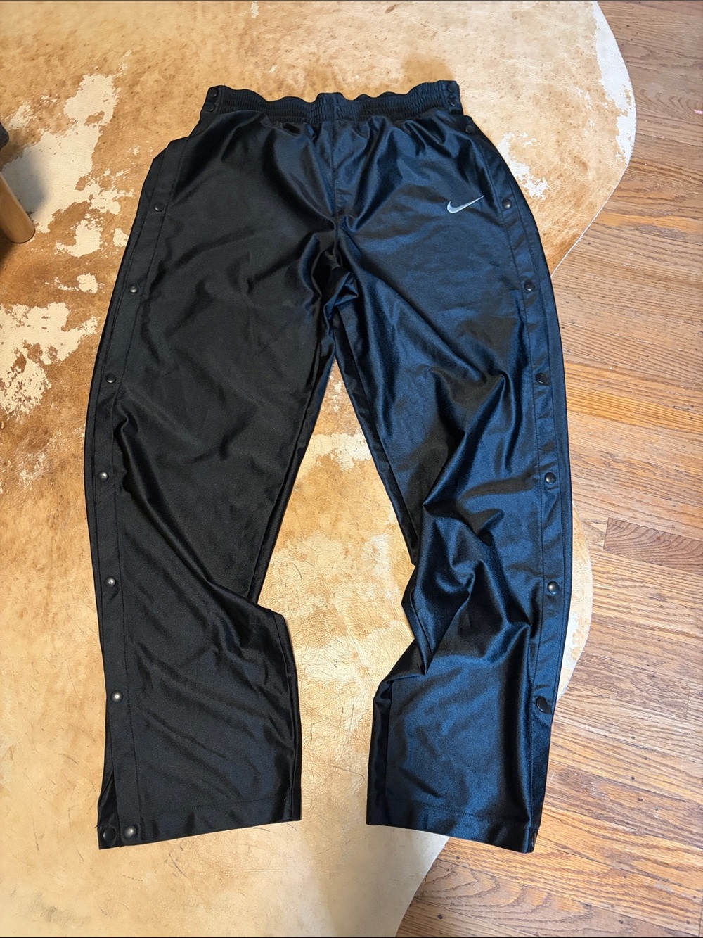 Vintage 90’s Nike Men’s Black Full tearaway Snap-Button pants size XL